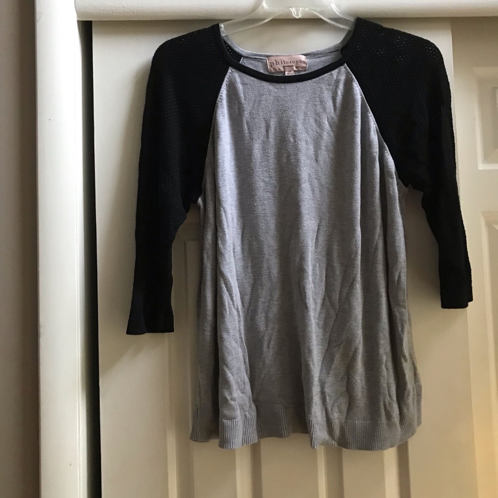 Philosophy sweater, with sweater mesh sleeves